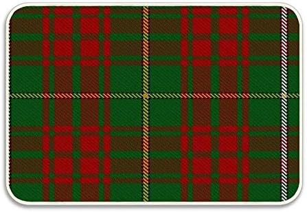 Puyrtdfs Bruce Hunting Clan Family Tartan 23.6 x 15.7 Inch Door Mat Kitchen Floor Bath Entrance Rug Mat Absorbent Indoor Bathroom Decor Doormats Rubber Non Slip