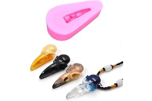 FEWO Tiny Size 3D Raven Head Skull Silicone Resin Mold Crow Bird Cake Fondant Mold Cake Decorating Tool Soap Resin Pendant Polymer Clay Halloween Candy Chocolate Gumpaste Molds