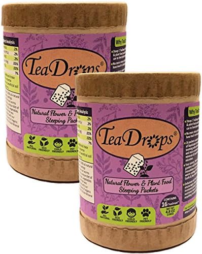 TeaDrops Premium Bio Organic Plant Food Packets {2 PACK: $10 OFF} 32 Packets Makes Up To 64 Gallons of Instant Liquid Fertilizer + Beneficial Microbes [Super Easy + No Dirty Hands + No Measuring]