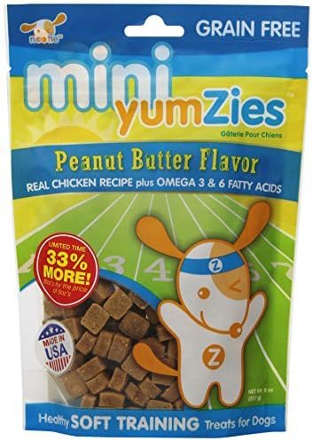 Nootie Mini Yumzies Grain Free Peanut Butter Flavor Natural Chicken Treats, Half Pound by YumZies