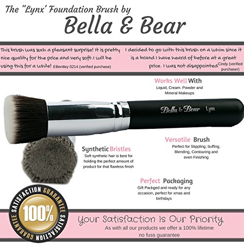 Foundation Brush - Kabuki - Our Professional Flat Stippling Brush Works with Liquid - Mineral and Powder Foundation