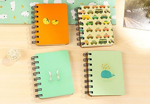 Lingdun Lovely Cartoon Coil Notes My Big Ideas Undated Mini Happy Planner Easy to Carry,4.25 in x3.14 in,Set of 2（Random Delivery）