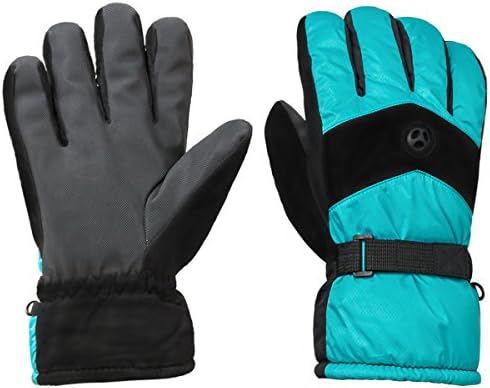 WILD SNOW Kids Children's Ski Gloves Winter Waterproof Windproof Glove size S (Green1)