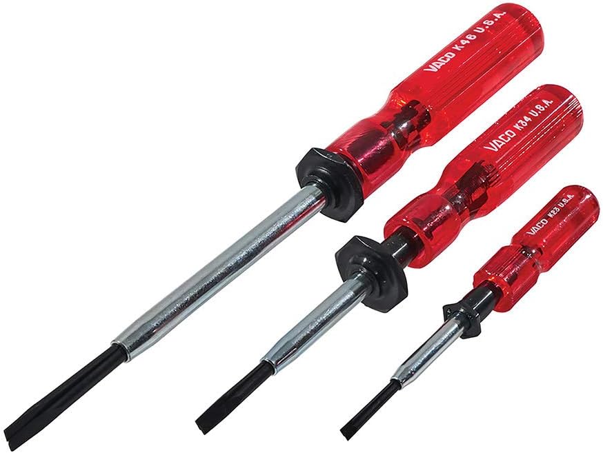KLEIN TOOLS Screw-Holding Screwdriver Set, 3/16-inch, 1/4-inch and 5/16-inch Slotted Tips SK234, Red - Image 3