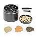 Herb Grinder Small Metal Grinder 4 Piece - Spice Mill with Pollen Catcher, Smooth to Grind Dry Herbs and Spices, 2 inch (50mm), Black