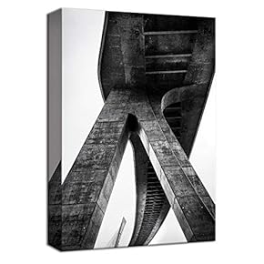 Canvas Wall Art Modern Architechture Bridge Painting Artwork for Home Decor Framed 12x18 inches