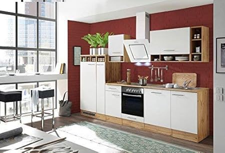 Respekta Salle A Manger Cuisine Bloc De Cuisine Cuisine Integree Komplettkuche 310 Cm Chene Sauvage Blanc Incl Dispositifs Amazon Fr Cuisine Maison