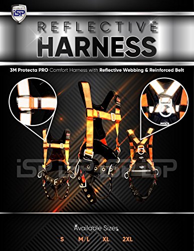 3M Protecta PRO Comfort Harness With Reflective Webbing and Reinforced Belt Size Small