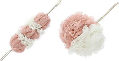 Omenluck 1Set Long Bath Loofahs Exfoliating Back Scrubber Shower Balls Pink