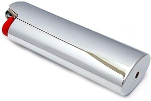 Lucklybestseller Metal Lighter Cover Case Pouch Holder Mirror Surface Silver Plain Color for BIC Full Size Classic Lighter Type J6, Idea for DIY Gift (Silver)