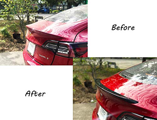 LMZX Model 3 Spoiler Carbon Fiber Rear Trunk Spoiler Lip Tail Wing Spoiler for Tesla Model 3 2017 2018 2019 Accessories (Glossy)