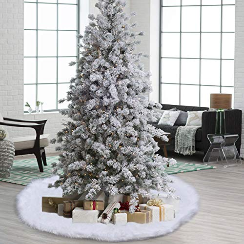image for YEAHOME Christmas Tree Skirt 48 Inch Luxury Faux Fur Tree Skirts Xmas 