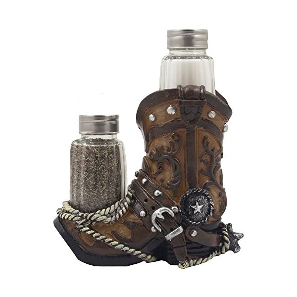 Fancy Cowboy Boot Salt and Pepper Shaker Set or Decorative Display