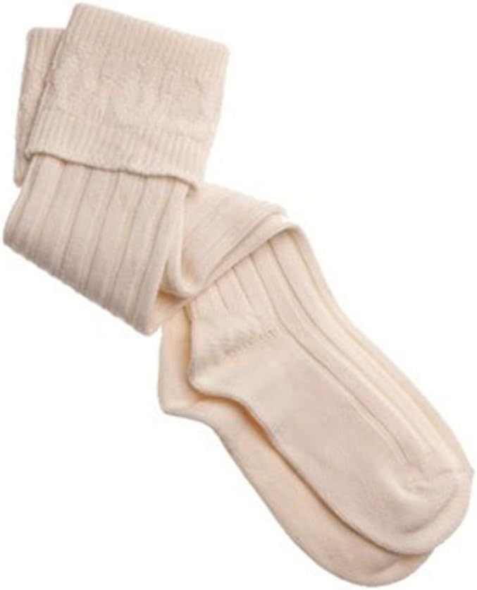 Thistles Shoes High Wool Calve Length Childrens Kids Kilt Hose Socks in Ecru Cream