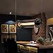 Ivalue Vintage Industrial Hanging Light Edison Cage Pendant Light Fixture for Kitchen Island Bar Lantern Black (Black)