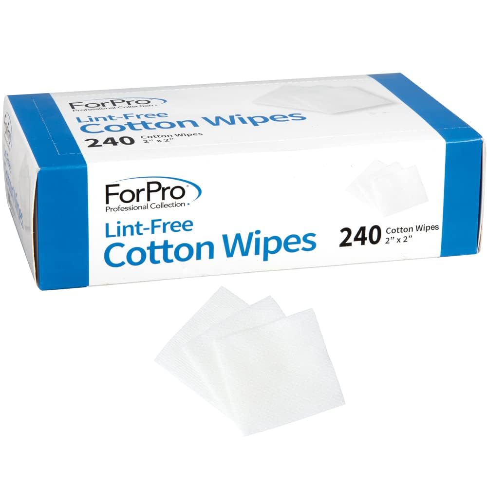 Photo 1 of ForPro Professional Collection Lint-Free Cotton Wipes, 100% Pure Cotton Gauze, 2" x 2", White, 240-Count