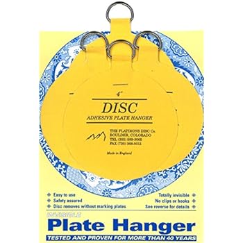 Invisible English Disc Adhesive Large Plate Hanger Set (4-4 Inch Hangers)