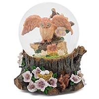 Cadona International, Inc Wise Owl 100MM Music Water Globe Plays Tune Music of The Night