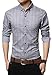 LOCALMODE Men's 100% Cotton Long Sleeve Plaid Slim Fit Button Down Dress Shirt,Acid Blue,Medium