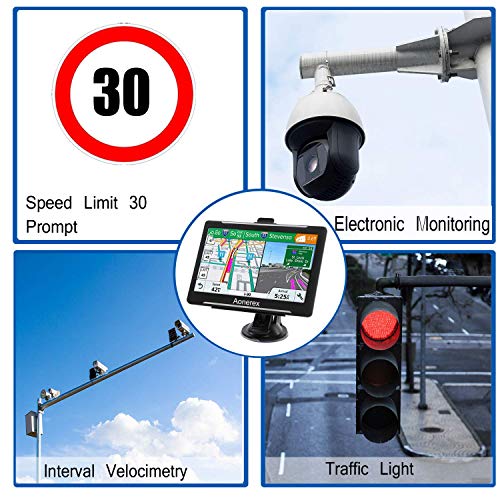 GPS Navigation for Car, Aonerex 7 inch HD 8GB&256MB GPS Navigation System,Spoken Turn- to-Turn Traffic Alert Vehicle Car GPS Navigator,Lifetime Free Map Updates