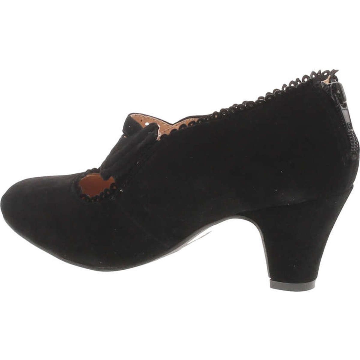 Chase & Chloe Womens 36-Mina4 Closed Toe Mary Jane High Heel Shoes,Black Suede,5.5 - Image 4