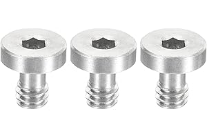 PATIKIL 1/4"-20 Thread 13mm Length Camera Quick Release Screw Tripod Screw, 3 Pack Stainless Steel Hex Slot Screws for DSLR C