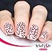 Whats Up Nails - Christmas Nail Vinyl Stencils 4 Pack (Candy Canes, Ribbon Tree, Deer, Gold Merry Snowflake) for Nail Art Design