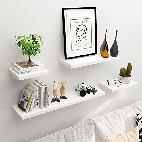 WELLAND Simons Floating Wall Shelf Ledge Shelves(36inch, White