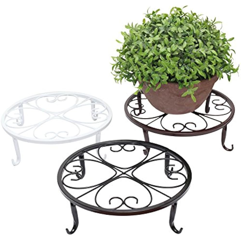 Plant Stand Indoor Outdoor Wrought Iron Planter Trivet Sturdy Flower