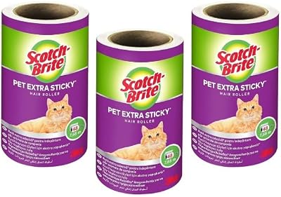 Scotch-Brite Pet Extra Sticky Hair Roller Refill 3 Rolls 144 Sheets
