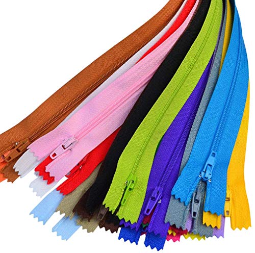 100 Pieces Nylon Coil Zippers,14 Inch Colorful Sewing Zippers Supplies for Tailor Sewing Crafts(20 Assorted Colors) - Thumbnail 6