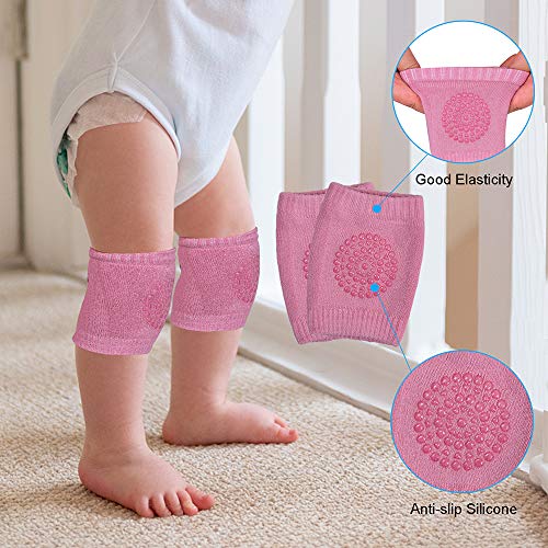 TORASO Baby Head Protector & Baby Knee Pads for Crawling,Infant Safety Helmet & Walking Baby Helmet，for Age 6-36 Months, Pink Candy(A)