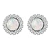 Bamos Jewelry Womens White Diamonds Fire Opal Best Friend Engagement Wedding CZ Gold Studs Earrings for Her