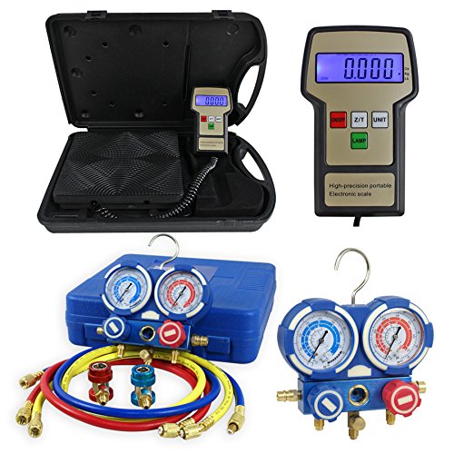 F2C Digital Refrigerant Electronic Charging Scale HVAC AC Manifold ...