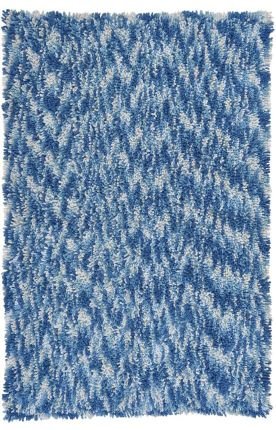 Shagadelic Chenille Twist Swirl Rug, 4 by 6-Feet, Blue