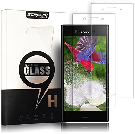 SONY XZ1 Screen protector (2 Pack) Tempered Glass for SONY XZ1 ,HD Fingerprint-proof ,Bubble Free