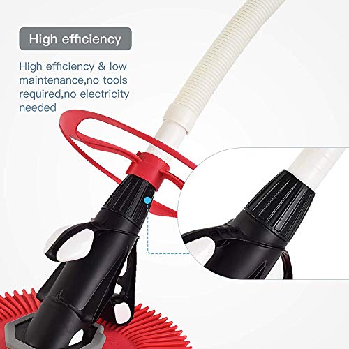 POOLWHALE Professional Automatic Swimming Pool Vacuum Cleaner,Powerful Suction That Clean Swimming Pool Debris,Cleans Floors,Walls and Steps,Suitable for Inground and Above Ground Pools (Red)