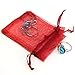 Akstore 100PCS 4x6inch (10x15cm) Drawstring Organza Jewelry Favor Pouches Wedding Party Festival Gift Bags Candy Bags (Red)