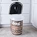 Paw Prints, Wood Grain 26lb Plastic Rolling Pet Food Bin, Design