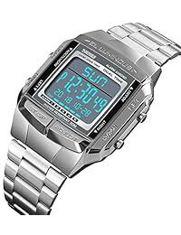 Reloj digital de lujo para hombre, multifuncional, cronómetro, alarma, retroiluminación, resistente al agua