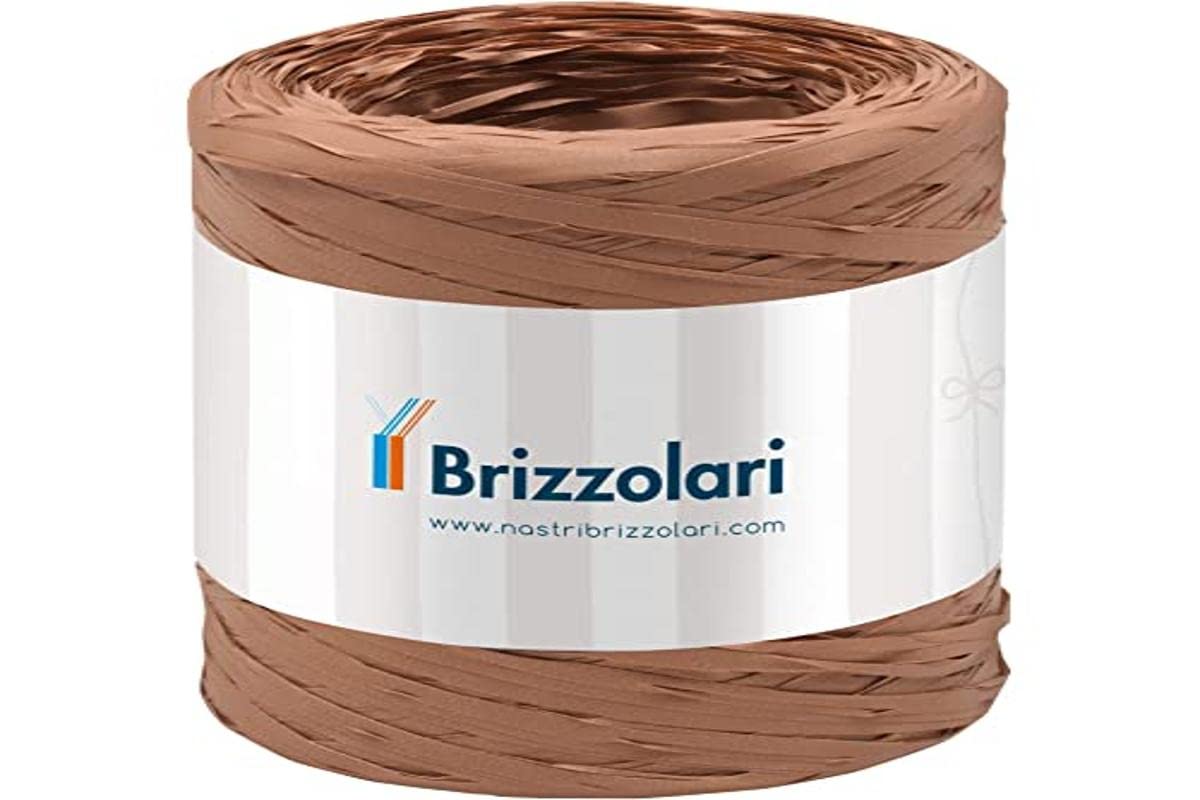 Brizzolari Roll Synthetic Raffia (Polyraphia), Copper, 5 mm x 200 m