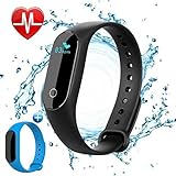 Vegkey Fitness Tracker,Activity Tracker,IP67 Waterproof Wireless Bluetooth Smart Bracelet with Heart Rate Monitor/Steps Counter/Sleep Monitor/Connected GPS Smart Watch for Android&iOS