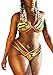 CFR Women's Tribal Two Pieces Bikini Set African Metallic Swimsuit Suit Cut Out Halter Neck Lace up Push up Top Bathing Suits Swim Beach Wear - #4,M UPS Post