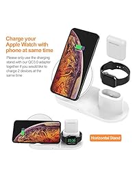 Cargador inalámbrico UMTELE, 3 en 1, soporte de carga compatible con Apple Watch 4 3 2 1 y Airpods y la serie iPhone y otros teléfonos Qi