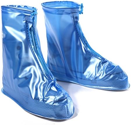 CISSETINA Reusable Waterproof Non-Slip Shoe Covers Unisex Rainy Shoes Covers (XXXL, A0001-Blue)