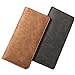 Rswsp Men's Bifold Leather Breast Pocket Card Holder Purse Suit Long Wallet Checkbook