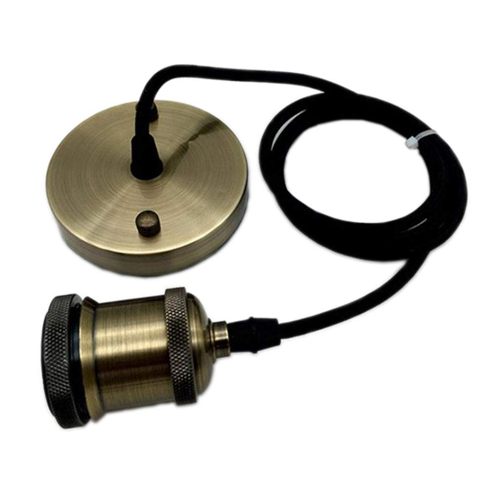 EmyTock Vintage Pendant Light Fitting Modern Retro Industrial Style E27 Lamp Holder Bronze Ceiling Rose