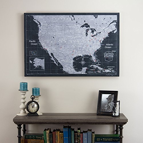 USA Travel Map Pin Board - Modern Slate