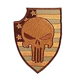 AOR1 Desert Punisher Skull USA Flag Tactical Morale Embroidered Patch