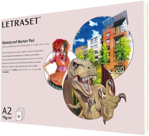 LETRASET Bleedproof Marker Pad with 50 A2 Sheets, 23.4 by 16.5-Inch by Letraset